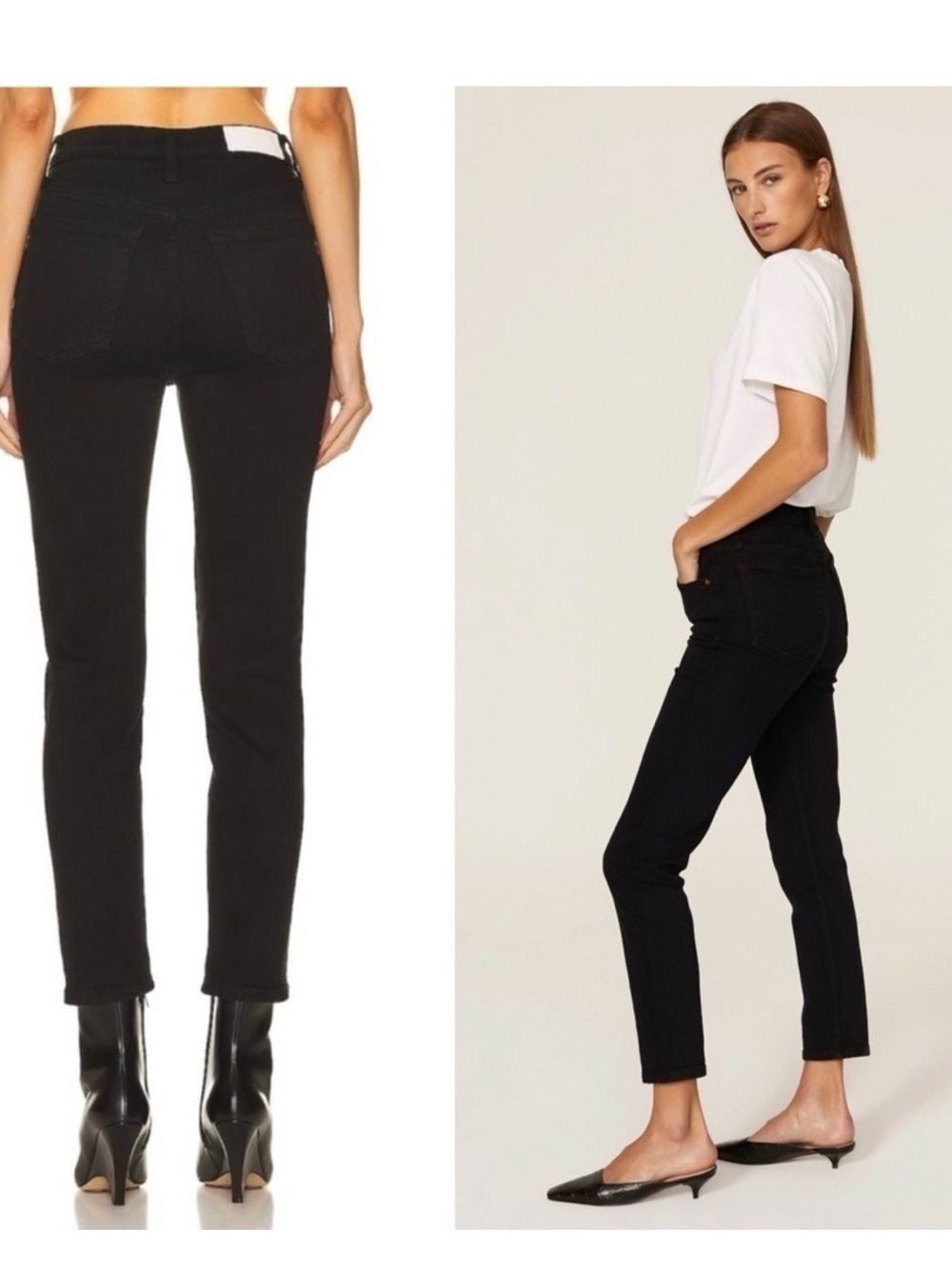 Re/Done x Levis High Rise Ankle Crop jet black 27” premium denim w/ stretch NWOT